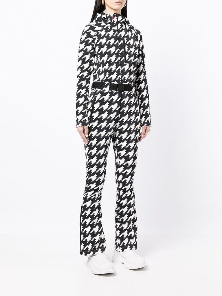 Black Star Houndstooth-print Ski Suit