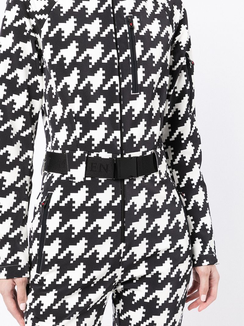 Black Star Houndstooth-print Ski Suit