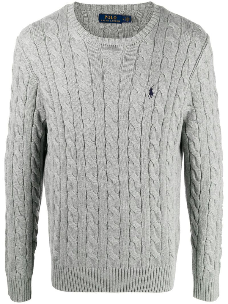 Grey Cable Knit Sweater