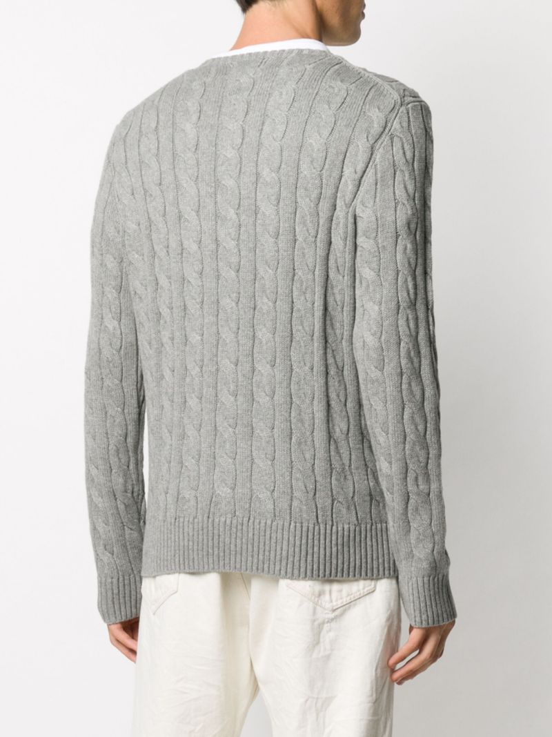 Grey Cable Knit Sweater