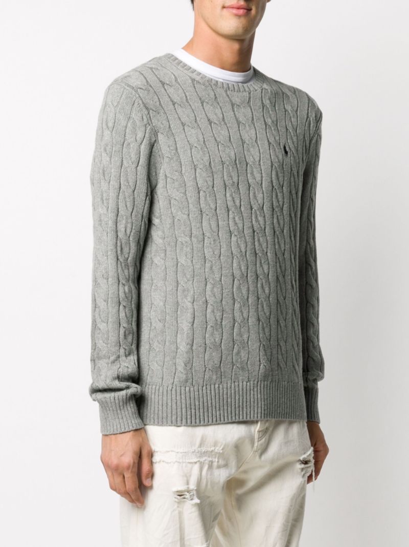 Grey Cable Knit Sweater