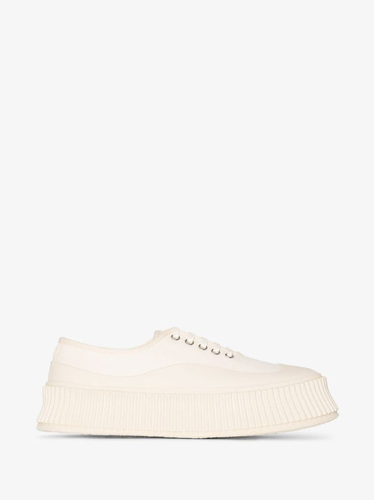 White Flatform Canvas Sneakers