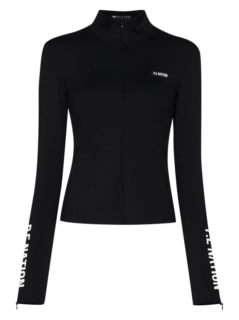 Black Run Half Zip Base Layer Top
