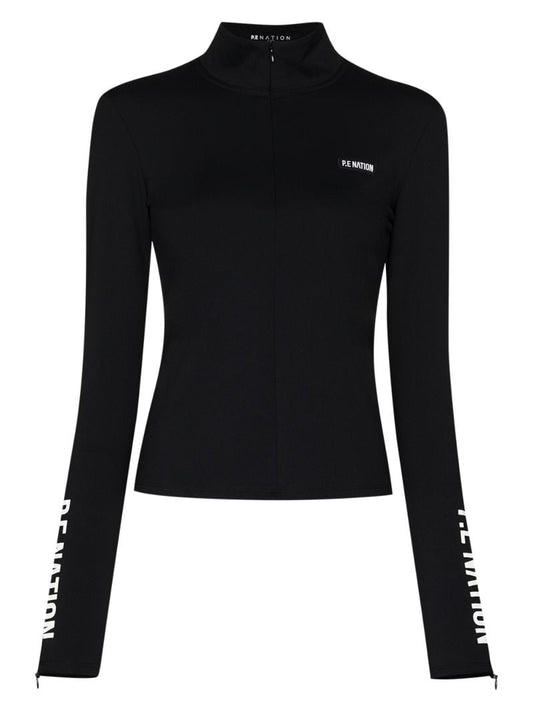 Black Run Half Zip Base Layer Top