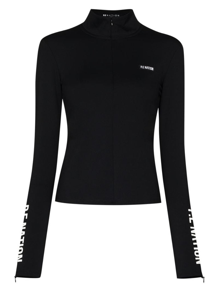 Black Run Half Zip Base Layer Top