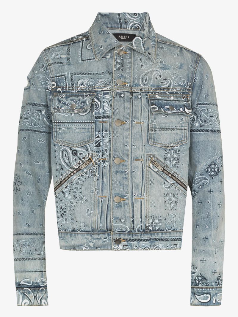 Bandana Print Denim Jacket
