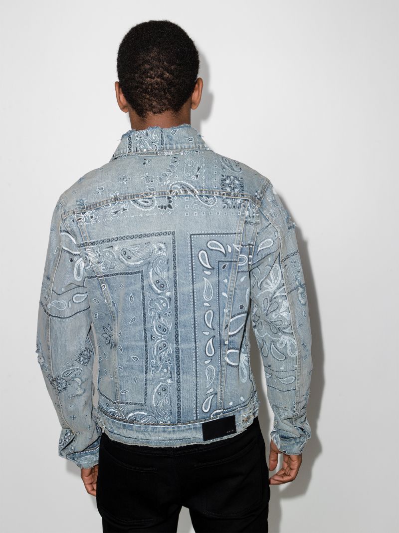 Bandana Print Denim Jacket