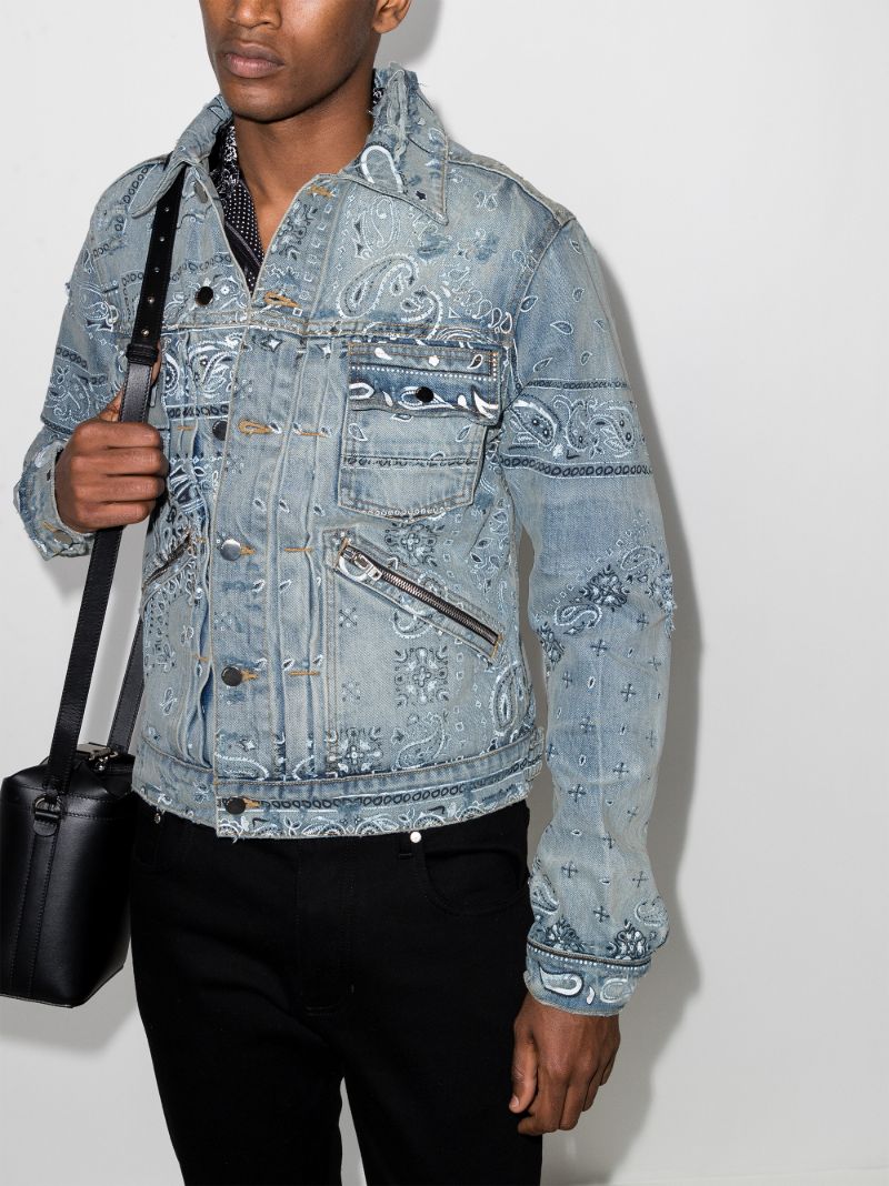 Bandana Print Denim Jacket