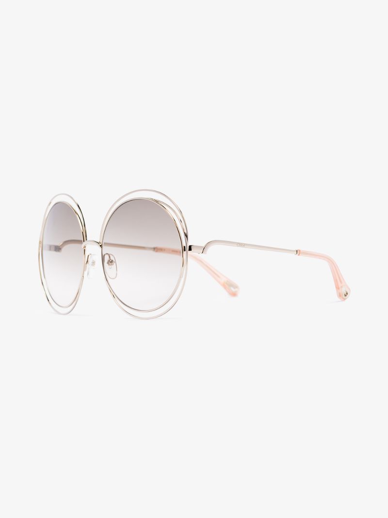 Gold Tone Carlina Round Sunglasses