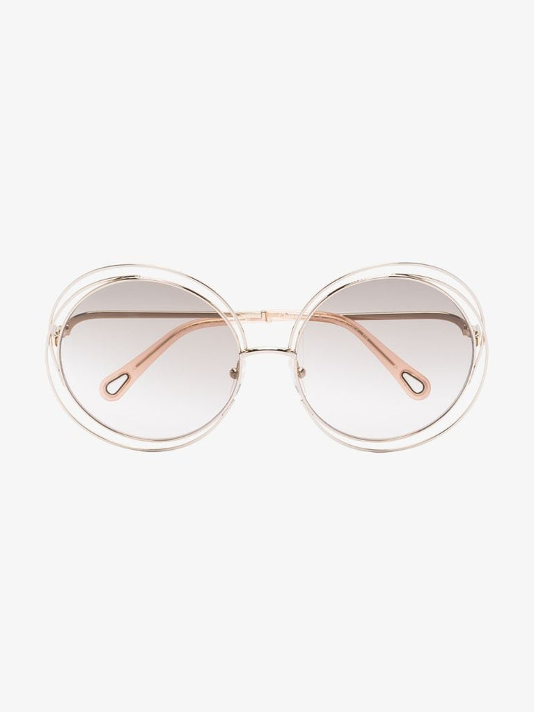 Gold Tone Carlina Round Sunglasses
