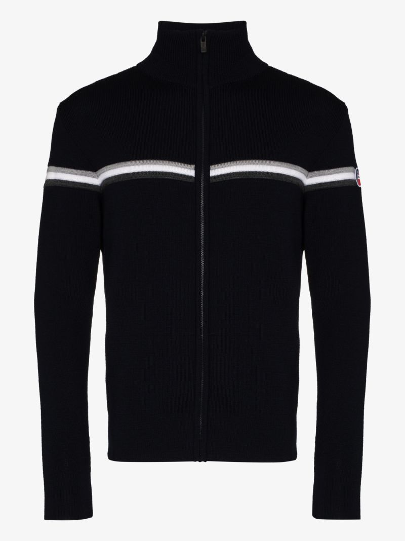 Wengen Fiz 2 Striped Wool Zip-up Sweater
