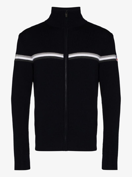 Wengen Fiz 2 Striped Wool Zip-up Sweater