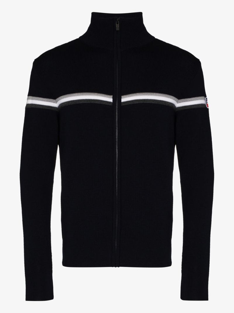 Wengen Fiz 2 Striped Wool Zip-up Sweater