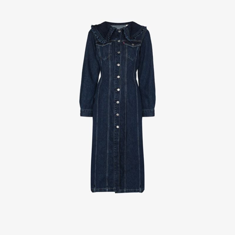 X Levi's Button-up Denim Midi Dress