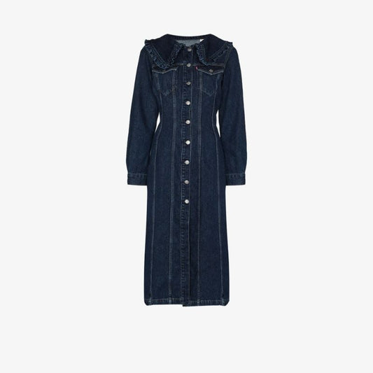 X Levi's Button-up Denim Midi Dress