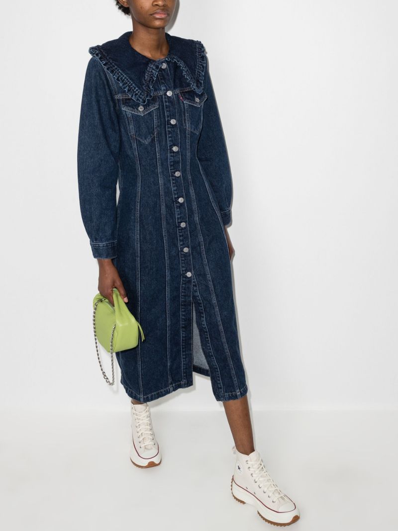 X Levi's Button-up Denim Midi Dress