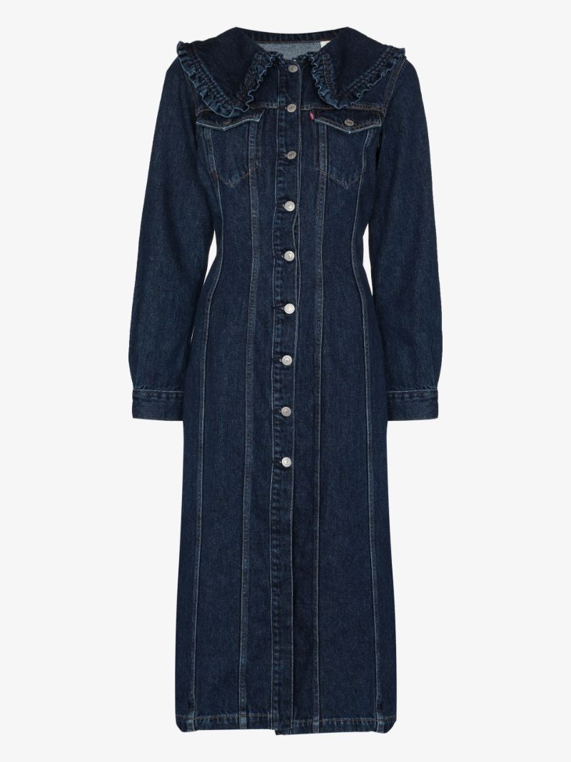 X Levi's Button-up Denim Midi Dress