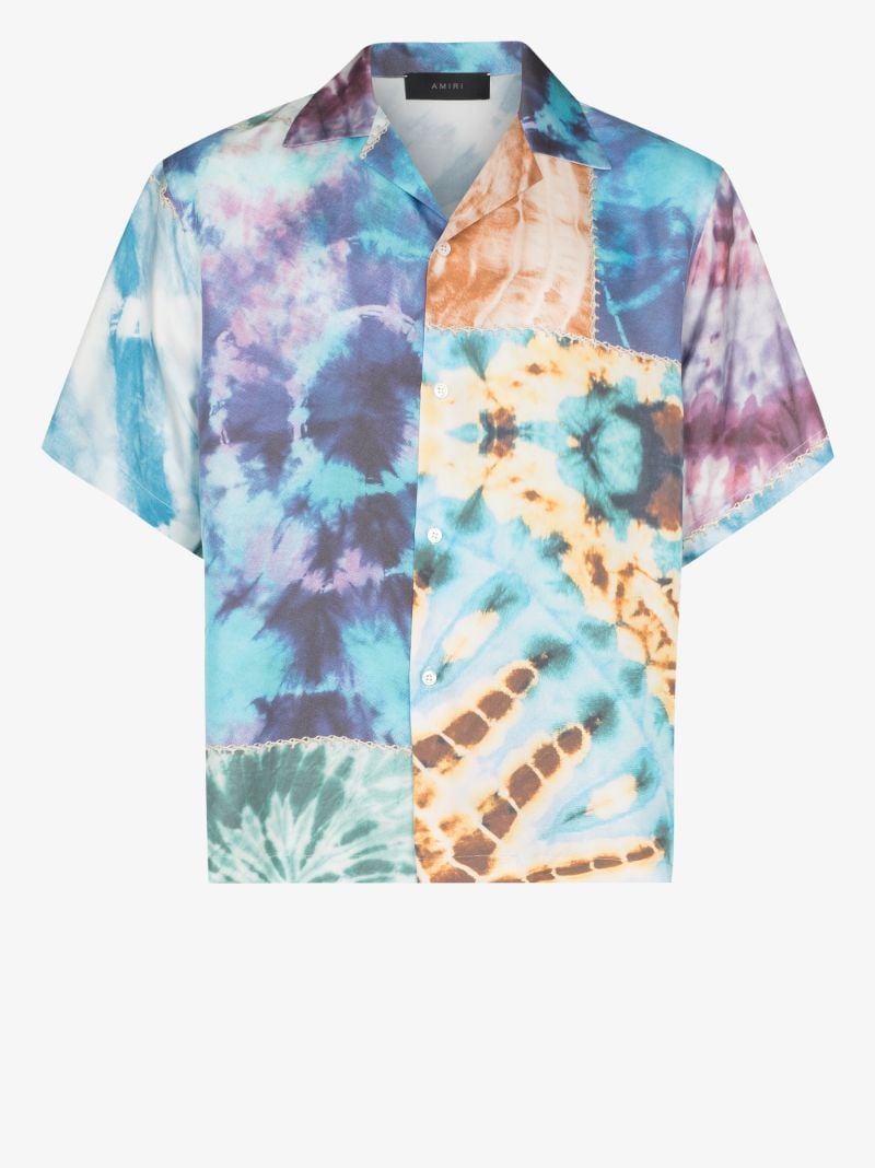 Patchwork Tie-dye Silk Shirt