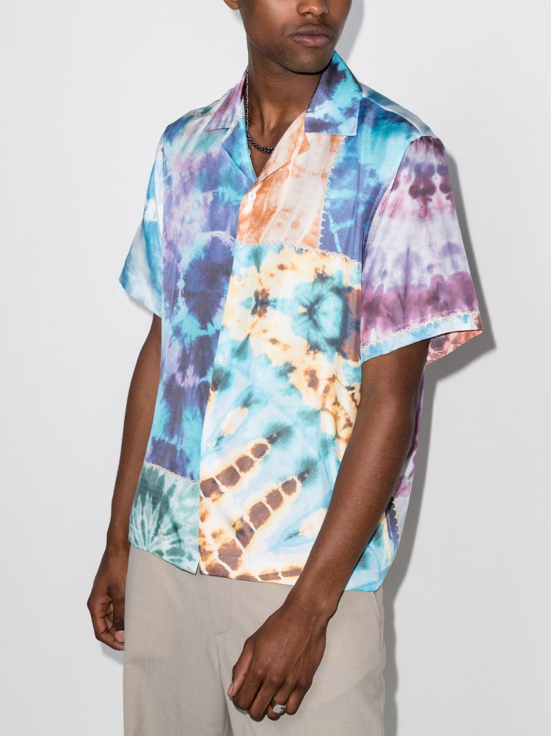 Patchwork Tie-dye Silk Shirt