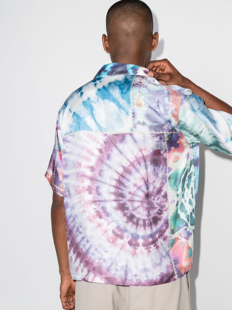 Patchwork Tie-dye Silk Shirt