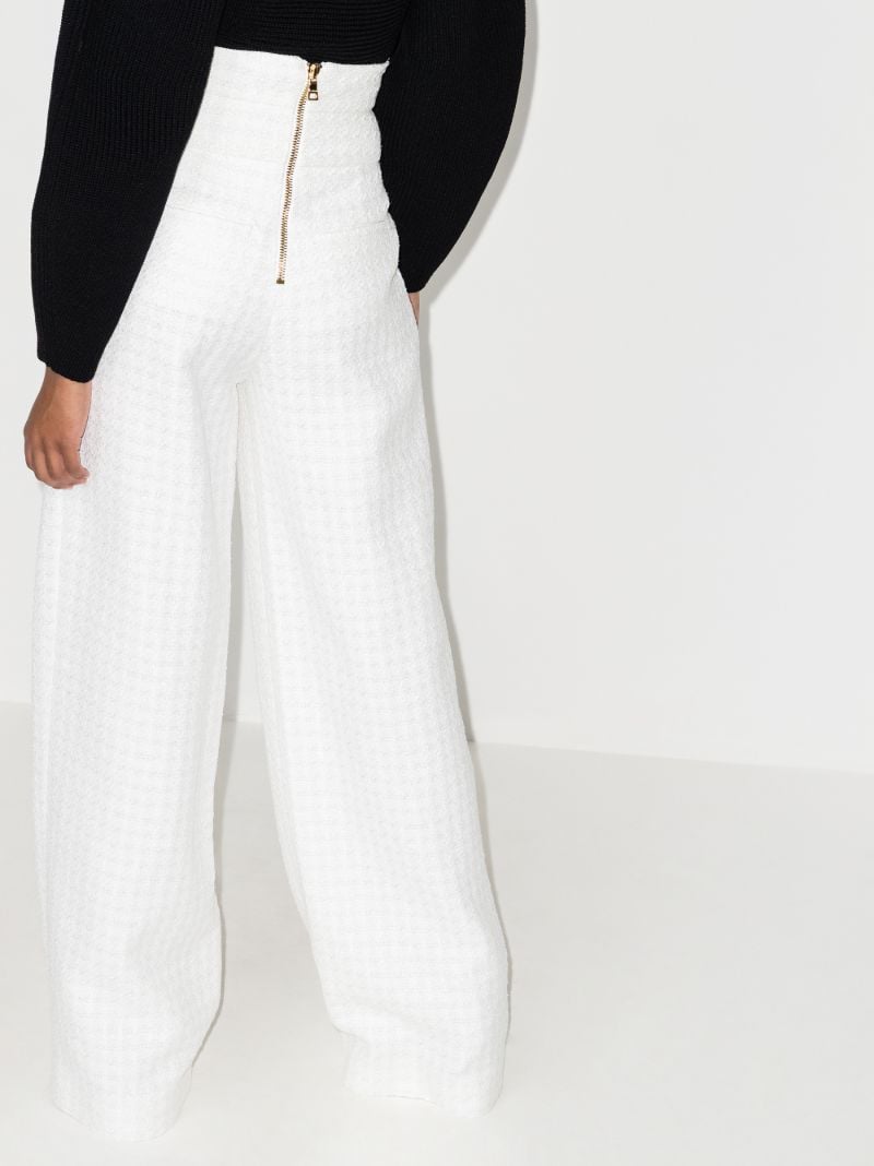 High Waist Button Detail Trousers