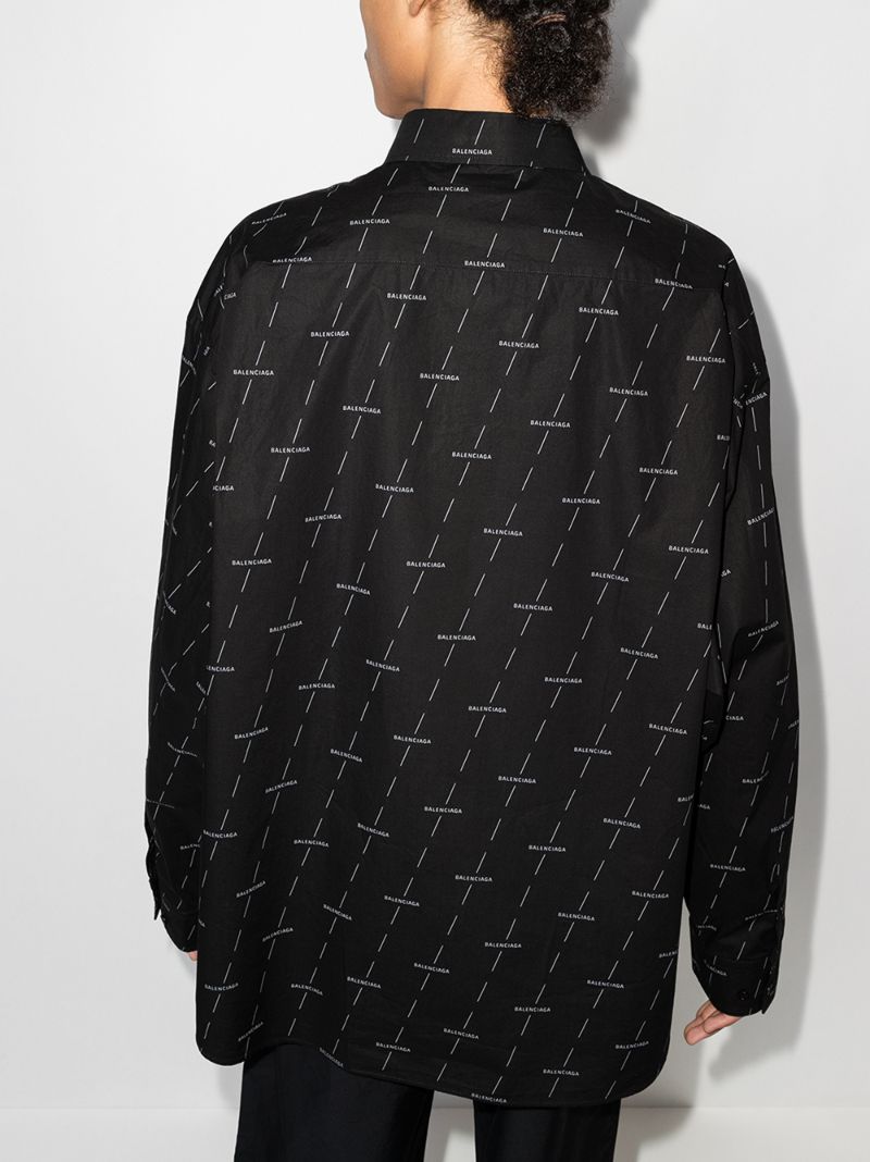 Button-up Logo Print Shirt