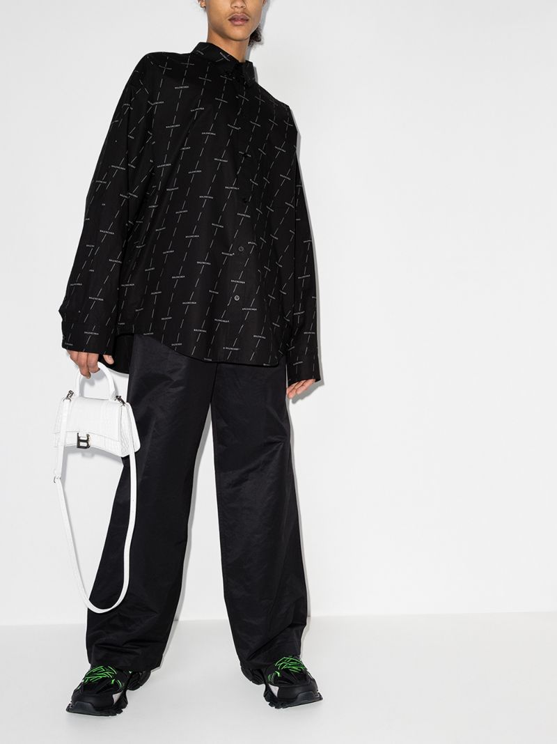 Button-up Logo Print Shirt