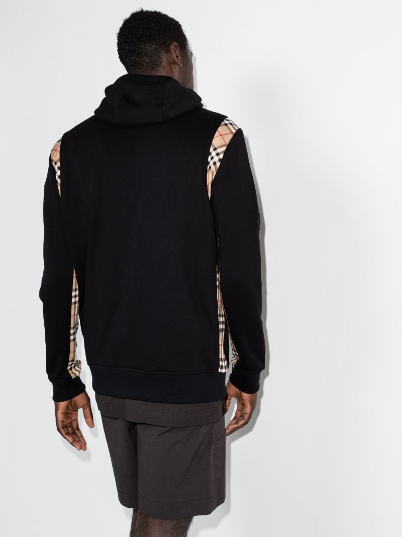 Vintage Check Panel Zip-up Hoodie