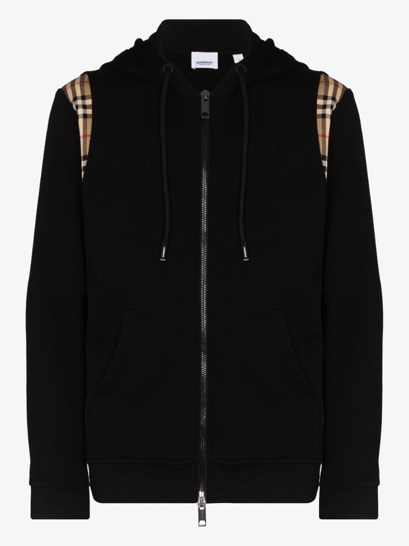 Vintage Check Panel Zip-up Hoodie