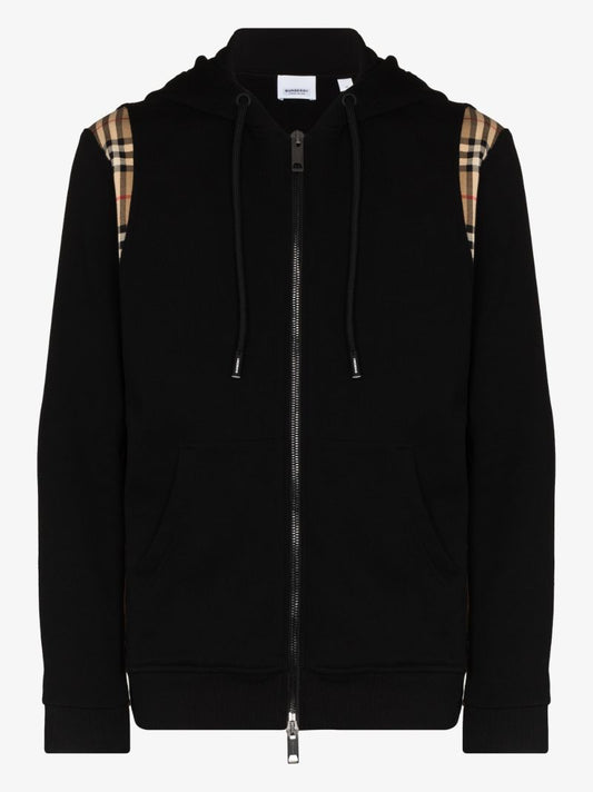 Vintage Check Panel Zip-up Hoodie