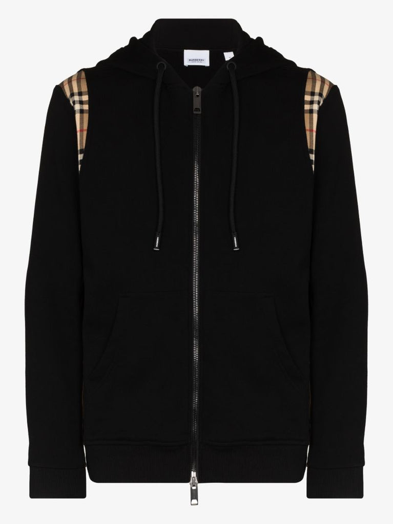 Vintage Check Panel Zip-up Hoodie