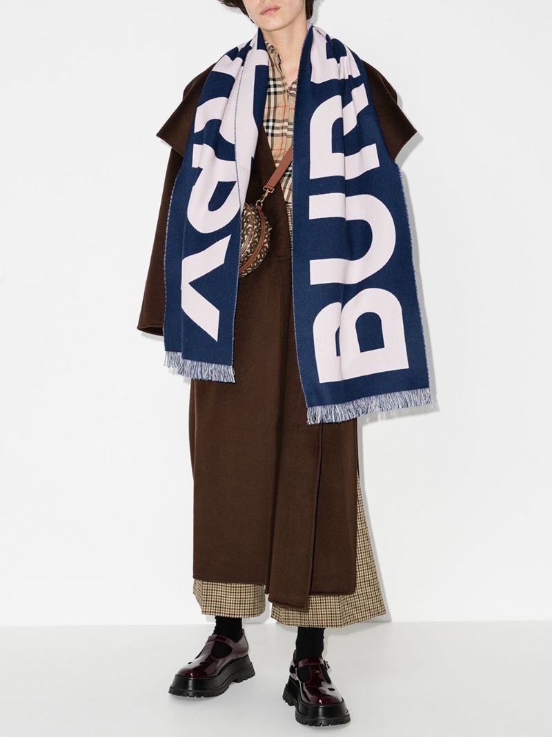 Blue Logo Wool Scarf