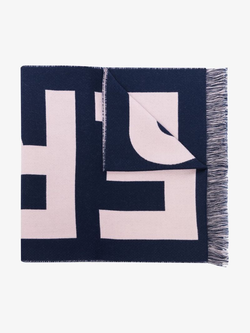 Blue Logo Wool Scarf