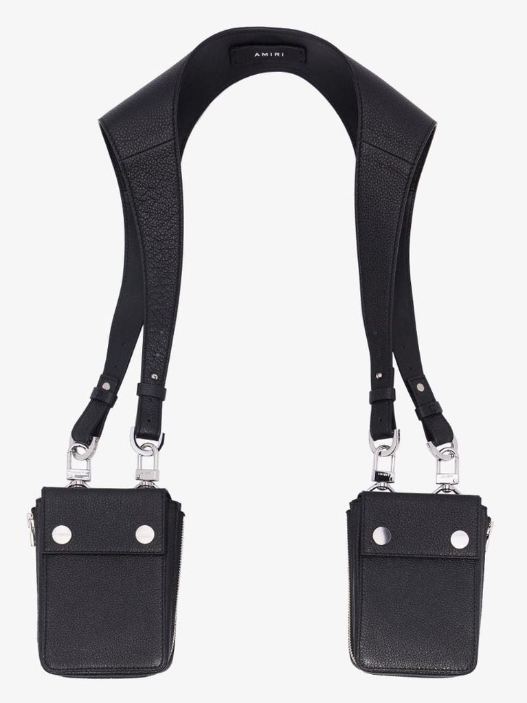 Black Grained Leather Harness Bag