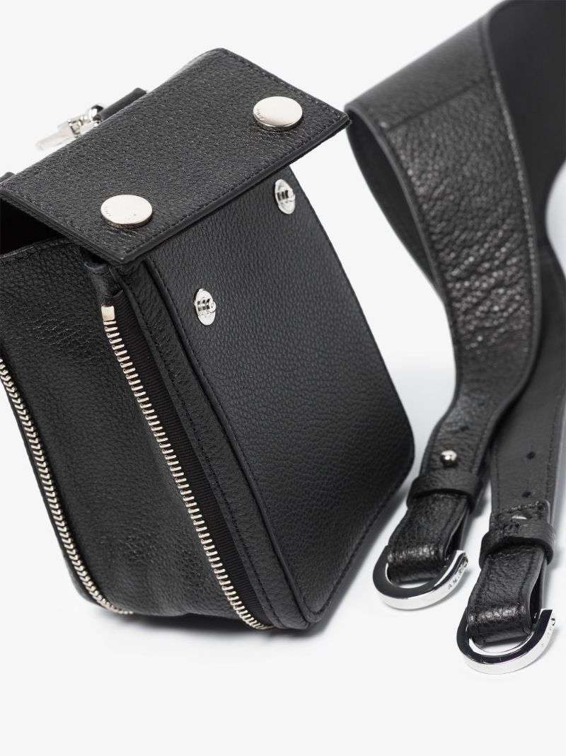 Black Grained Leather Harness Bag