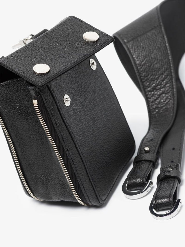 Black Grained Leather Harness Bag