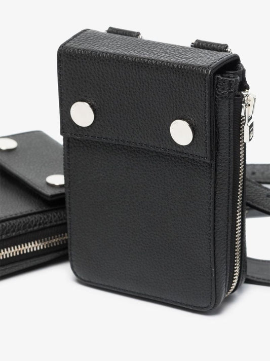 Black Grained Leather Harness Bag