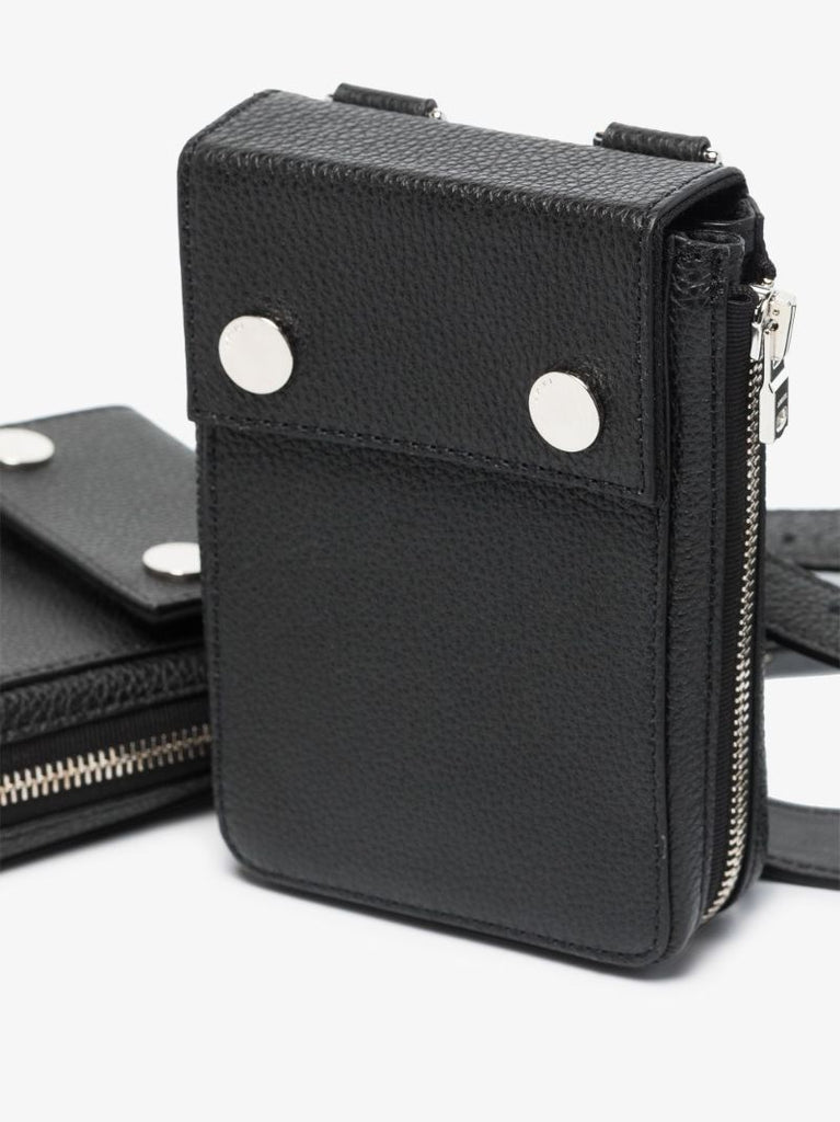 Black Grained Leather Harness Bag