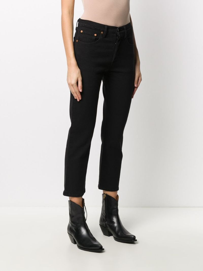Black 501 Cropped Jeans