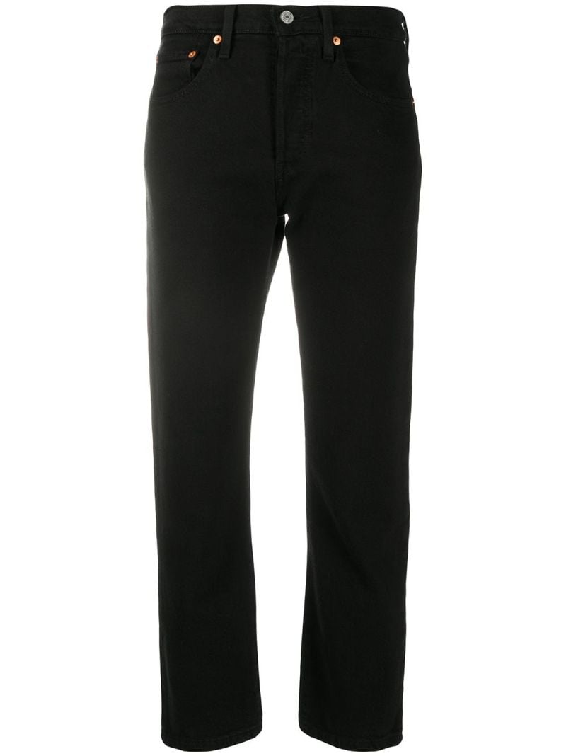 Black 501 Cropped Jeans