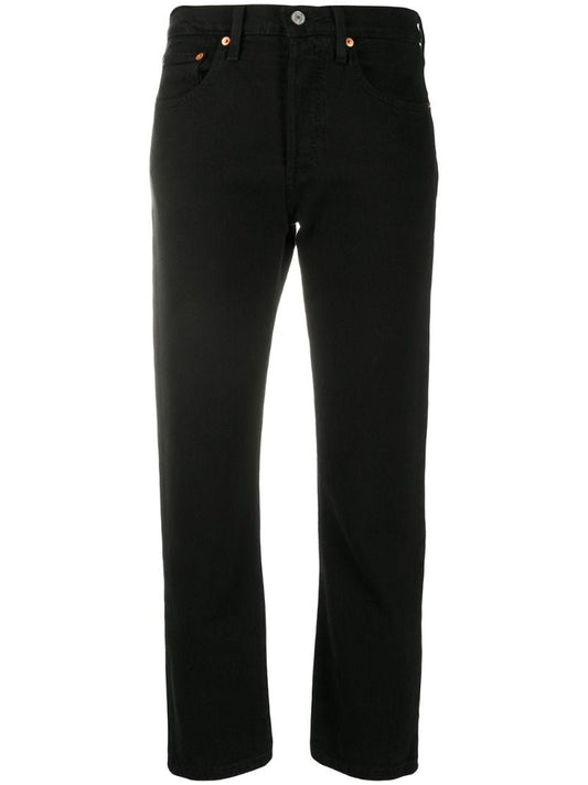 Black 501 Cropped Jeans