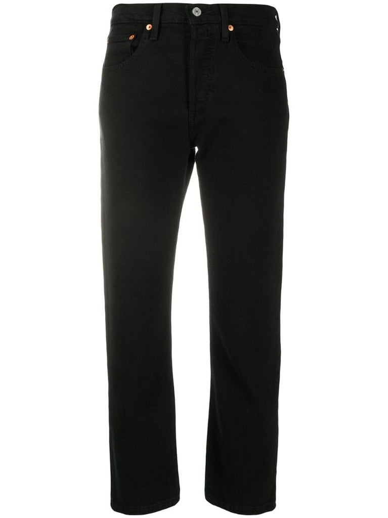 Black 501 Cropped Jeans