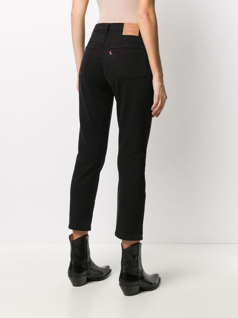 Black 501 Cropped Jeans
