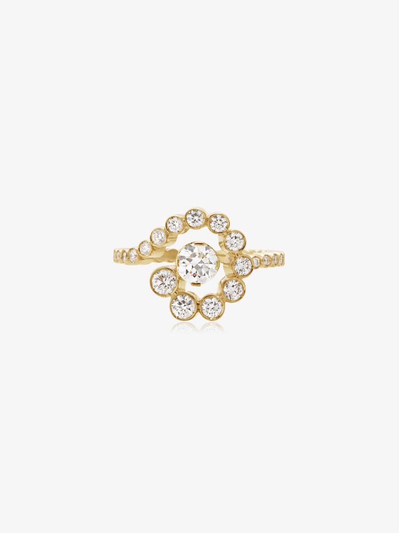 18k Yellow Gold Escargot De Diamant Diamond Ring