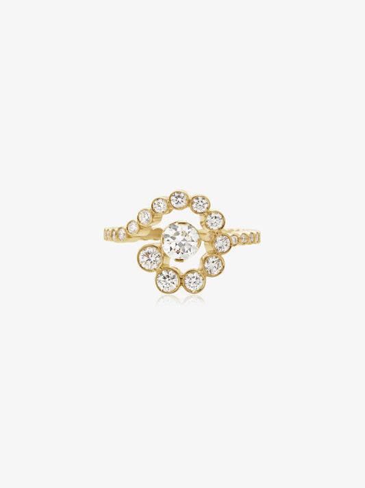 18k Yellow Gold Escargot De Diamant Diamond Ring