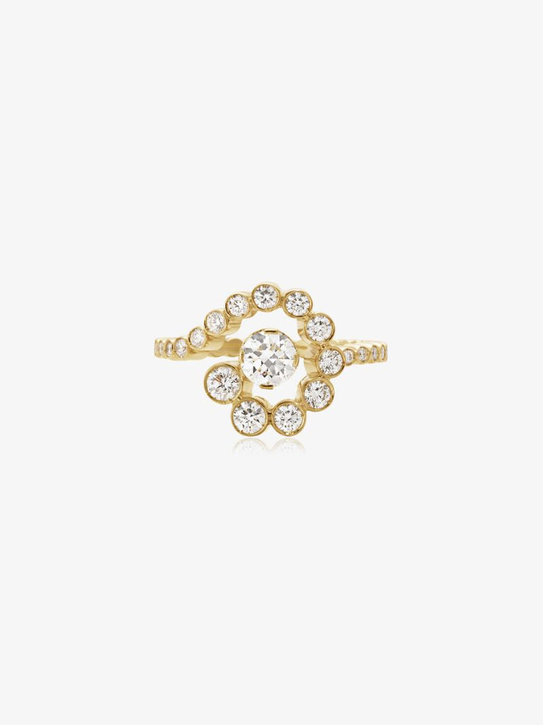 18k Yellow Gold Escargot De Diamant Diamond Ring