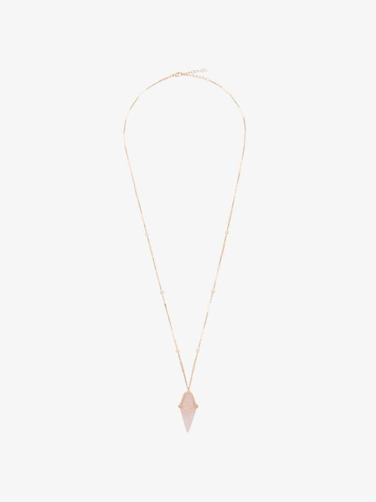 14k Rose Gold Pendulum Diamond Crystal Pendant Necklace