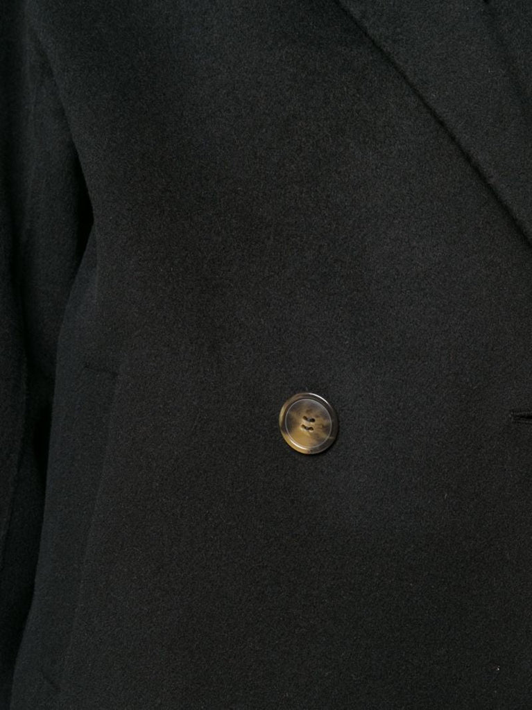 Black Borneo Double-breasted Wool Coat
