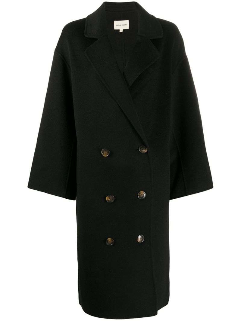 Black Borneo Double-breasted Wool Coat