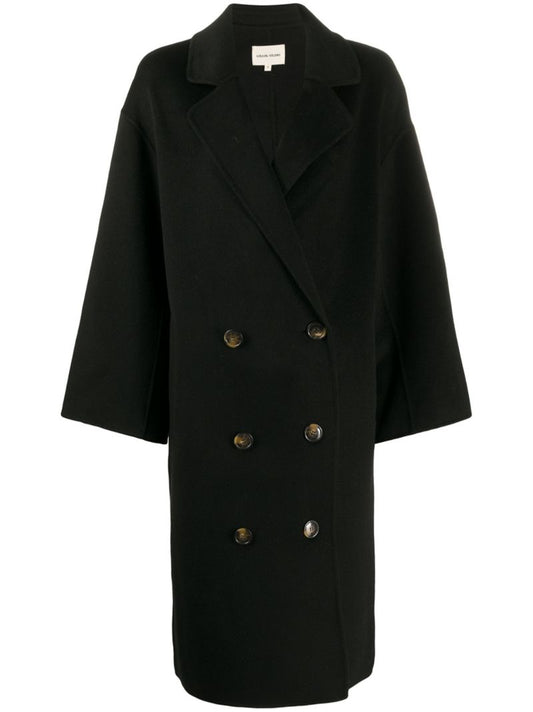 Black Borneo Double-breasted Wool Coat
